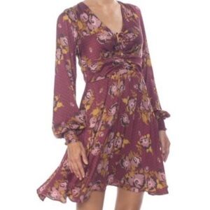Free People Morning Light Floral Mini Dress SZ 12 NWT